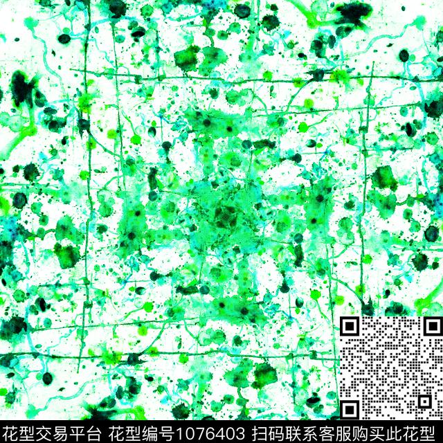 面料2017060504.1.jpg - 1076403 - 绘画 泼墨 中国 - 数码印花花型 － 方巾花型设计 － 瓦栏