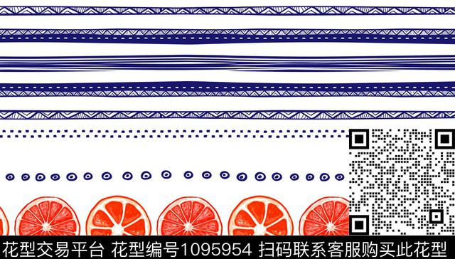 00962.jpg - 1095954 - 数码花型 条纹 水果 - 数码印花花型 － 泳装花型设计 － 瓦栏