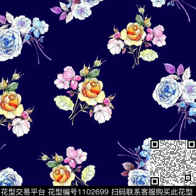 626.jpg - 1102699 - 小碎花 数码花型 花卉 - 数码印花花型 － 泳装花型设计 － 瓦栏