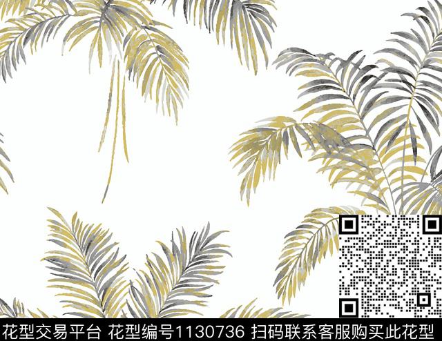 055.jpg - 1130736 - 植物 剪影 绿植树叶 - 数码印花花型 － 窗帘花型设计 － 瓦栏