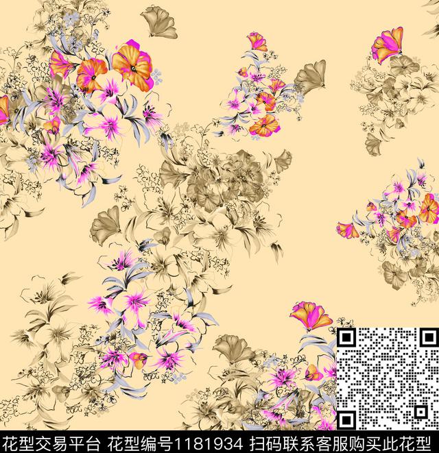 49-1.jpg - 1181934 - 数码花型 女装 花卉 - 数码印花花型 － 女装花型设计 － 瓦栏