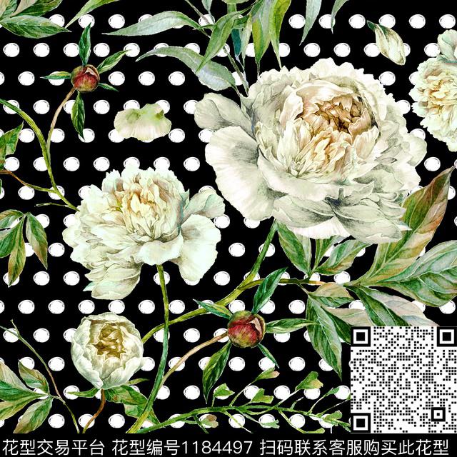 20190311a.jpg - 1184497 - 数码花型 花卉 大牌风 - 数码印花花型 － 女装花型设计 － 瓦栏