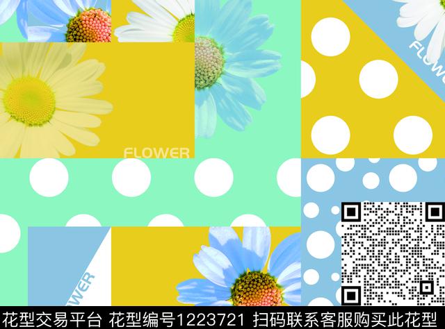 flower1.tif - 1223721 - 格子 几何 大牌风 - 数码印花花型 － 女装花型设计 － 瓦栏