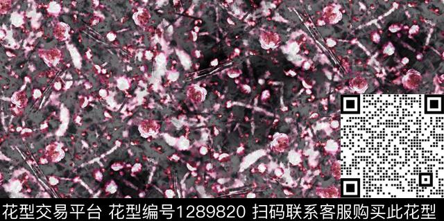 G1912228J.tif - 1289820 - 抽象 手绘 艺术绘画 - 数码印花花型 － 女装花型设计 － 瓦栏