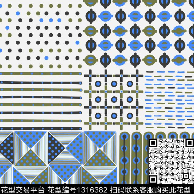混搭几何.jpg - 1316382 - 分形 数码花型 几何 - 数码印花花型 － 女装花型设计 － 瓦栏