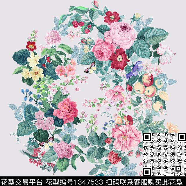 2020-41.jpg - 1347533 - HERMES 珠宝宝石 数码花型 - 数码印花花型 － 方巾花型设计 － 瓦栏