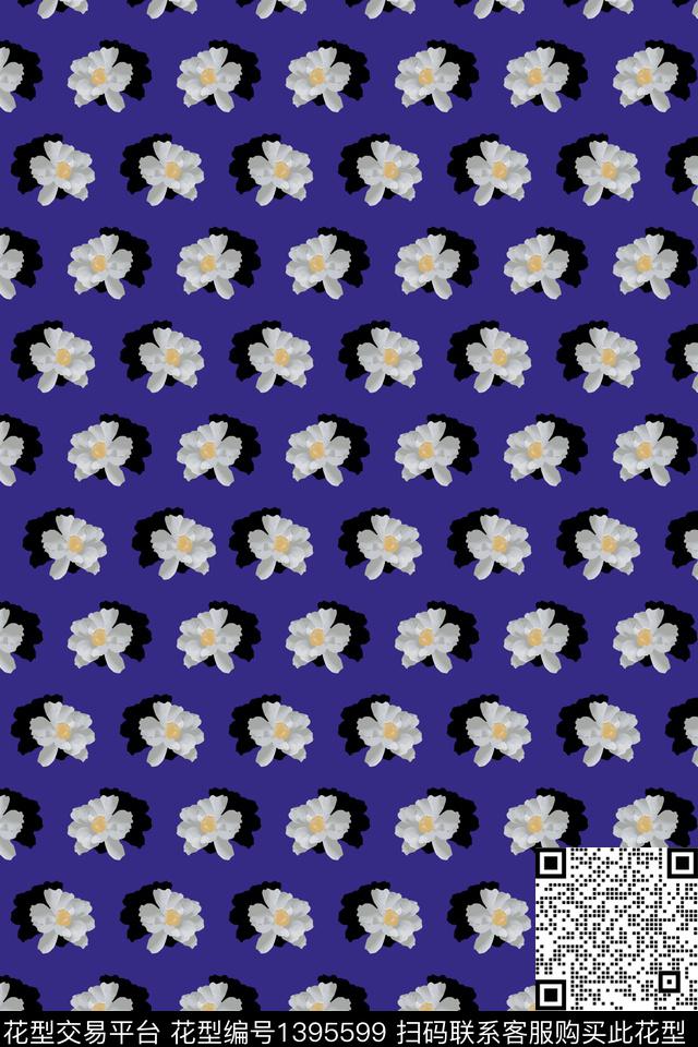 花型设计1 色调1.jpg - 1395599 - 文艺 蓝色 时尚 - 数码印花花型 － 泳装花型设计 － 瓦栏