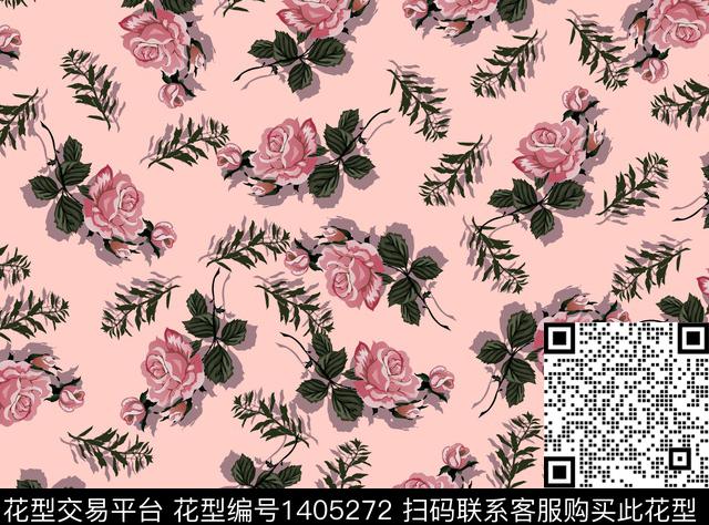 1900021.jpg - 1405272 - 连衣裙 衬衫 花卉 - 传统印花花型 － 女装花型设计 － 瓦栏