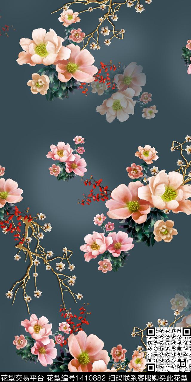 LZ-1-1.jpg - 1410882 - 花卉 满版散花 3D立体 - 数码印花花型 － 女装花型设计 － 瓦栏