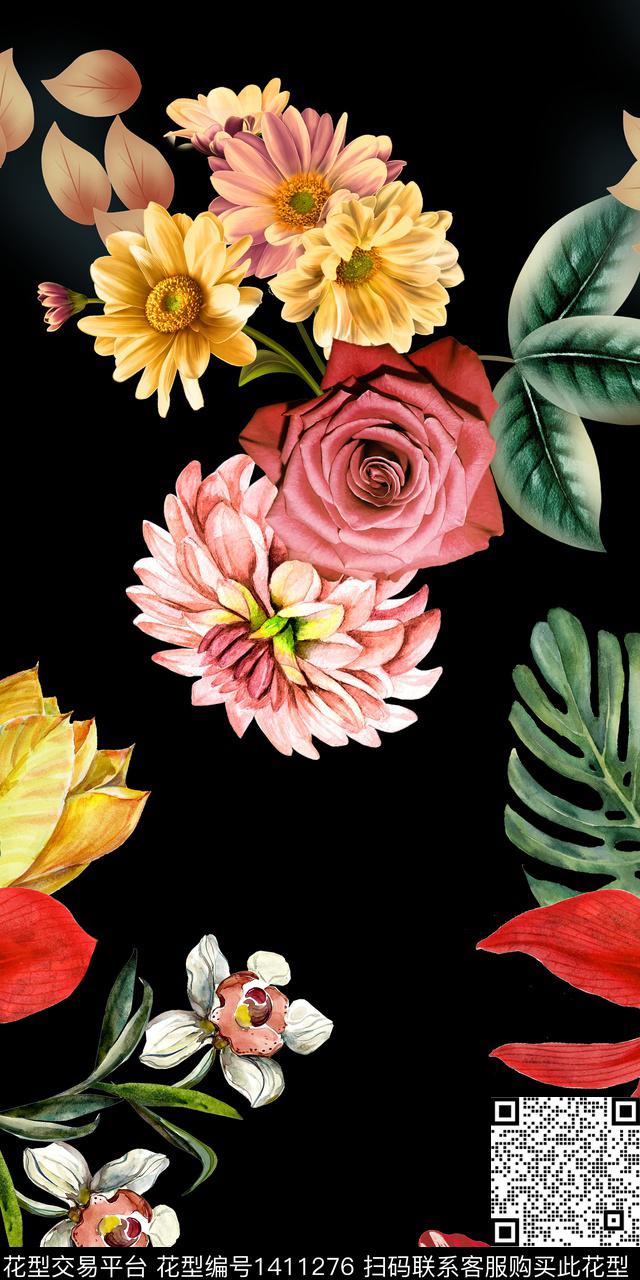 SIX-L19.jpg - 1411276 - 花卉 3D立体 满版散花 - 数码印花花型 － 女装花型设计 － 瓦栏