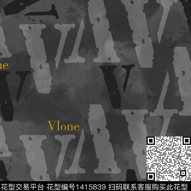 Vlone4022.jpg - 1415839 - 字母 扎染花型 男装 - 传统印花花型 － 男装花型设计 － 瓦栏