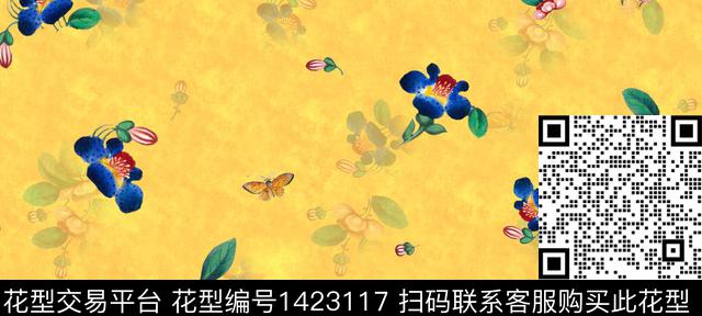 NM182.jpg - 1423117 - 花卉 棉麻 水彩花卉 - 数码印花花型 － 女装花型设计 － 瓦栏