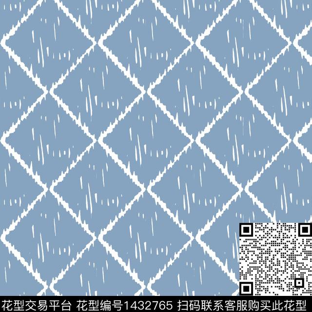 ZJY2021-06-022-02A-01.jpg - 1432765 - 几何定位 几何 肌理 - 传统印花花型 － 窗帘花型设计 － 瓦栏