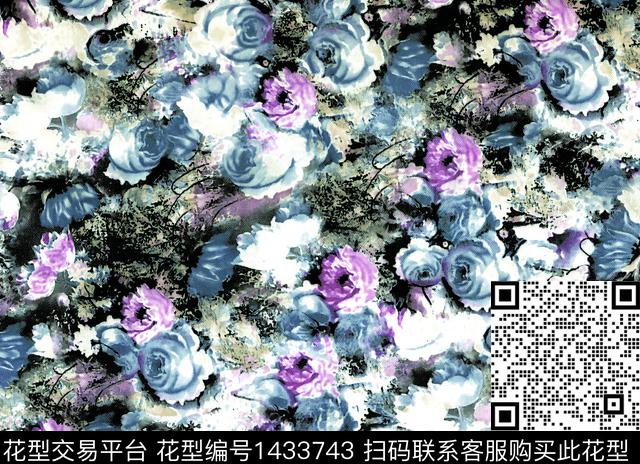 1215.jpg - 1433743 - 扎染花型 花卉 大牌风 - 数码印花花型 － 女装花型设计 － 瓦栏