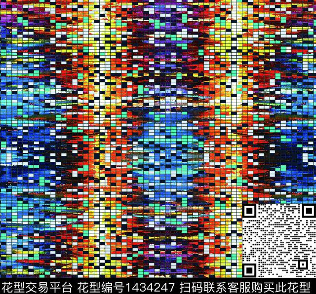 A-97.jpg - 1434247 - 几何 格子 扎染花型 - 数码印花花型 － 女装花型设计 － 瓦栏