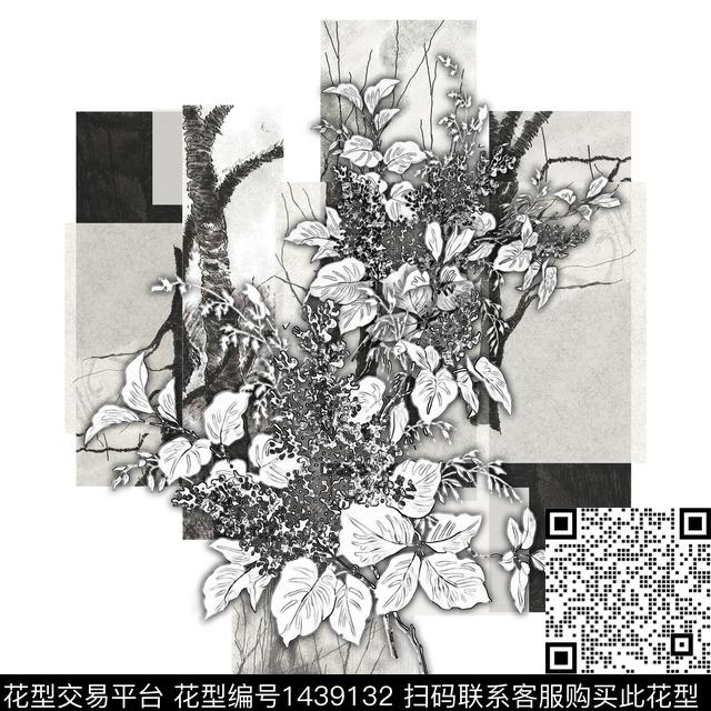 Orst_cm1037K.jpg - 1439132 - 几何 树枝 花卉 - 数码印花花型 － 女装花型设计 － 瓦栏