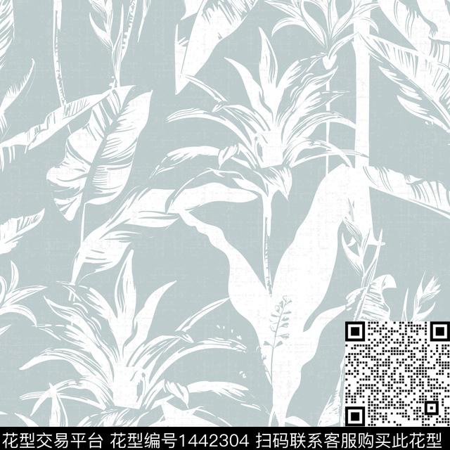 ZJY2021-07-30-01A-01.jpg - 1442304 - 绿植树叶 几何 抽象 - 传统印花花型 － 床品花型设计 － 瓦栏