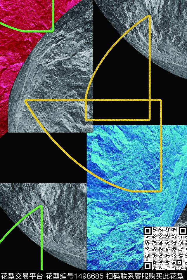 M2347.jpg - 1498685 - 肌理 几何 数码花型 - 数码印花花型 － 男装花型设计 － 瓦栏