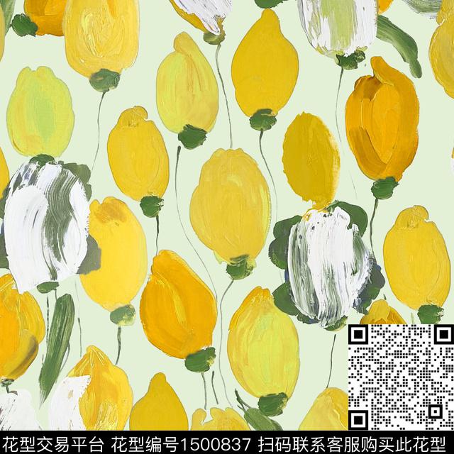 R2206061A.jpg - 1500837 - 樱花 绣球花 大花 - 数码印花花型 － 女装花型设计 － 瓦栏