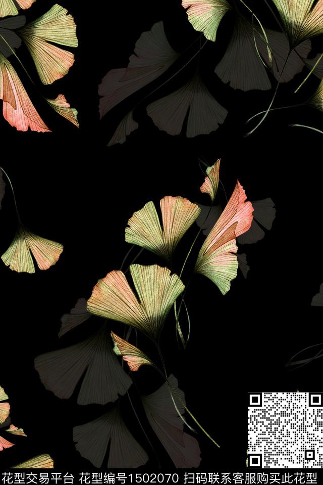 522c3.jpg - 1502070 - 绿植树叶 花卉 中国 - 数码印花花型 － 女装花型设计 － 瓦栏