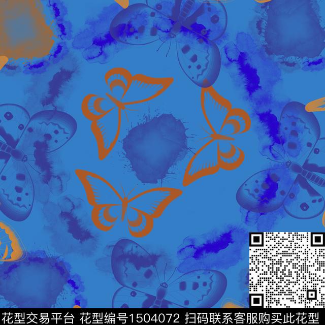 20220713-趣味-6-3.jpg - 1504072 - 水彩 趣味 蝴蝶 - 数码印花花型 － 女装花型设计 － 瓦栏