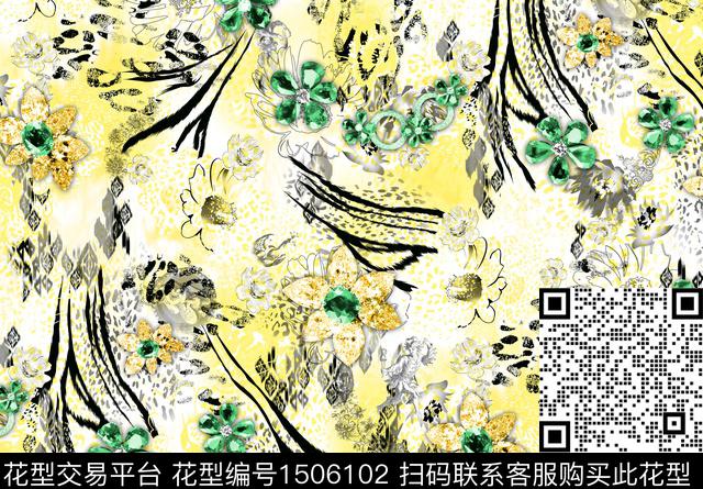 188EBFD9-023D-4E22-AB9E-249BA6FA7F78.jpeg - 1506102 - 珠宝宝石 花卉 大牌风 - 数码印花花型 － 女装花型设计 － 瓦栏