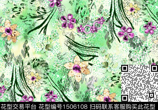 91B27723-AA6B-4BEC-8C74-8E0013A364CE.jpeg - 1506108 - 珠宝宝石 花卉 大牌风 - 数码印花花型 － 女装花型设计 － 瓦栏