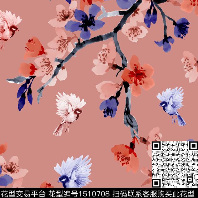 R2103039A.jpg - 1510708 - 梅花 真丝 - 数码印花花型 － 女装花型设计 － 瓦栏