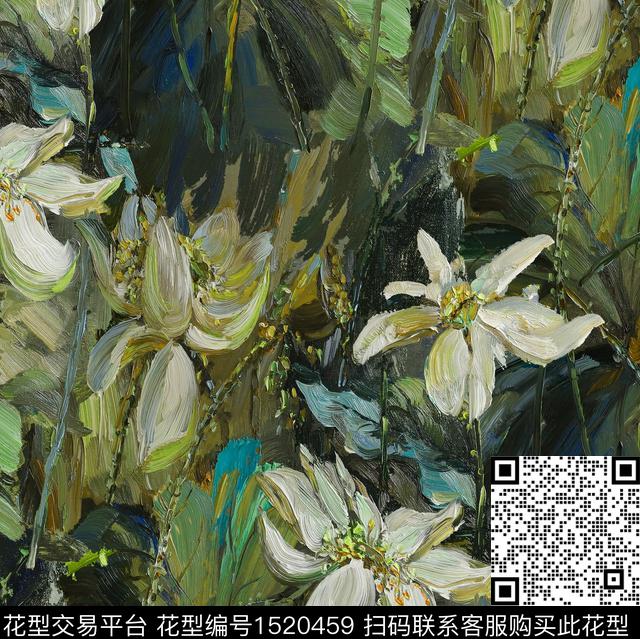 R2211101A.jpg - 1520459 - 荷花 油画花型 中老年 - 数码印花花型 － 女装花型设计 － 瓦栏