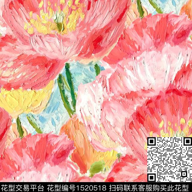 R2211107.jpg - 1520518 - 虞美人 油画花型 大花 - 数码印花花型 － 女装花型设计 － 瓦栏