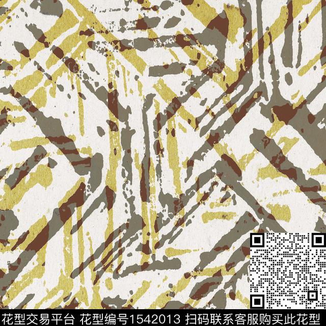 ZZ192 variante pat.jpg - 1542013 - 抽象 笔触 几何 - 传统印花花型 － 窗帘花型设计 － 瓦栏