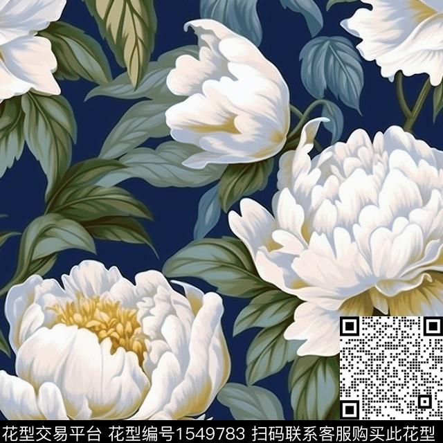 ZZ410 pa.jpg - 1549783 - 大花 清爽 花卉 - 传统印花花型 － 女装花型设计 － 瓦栏