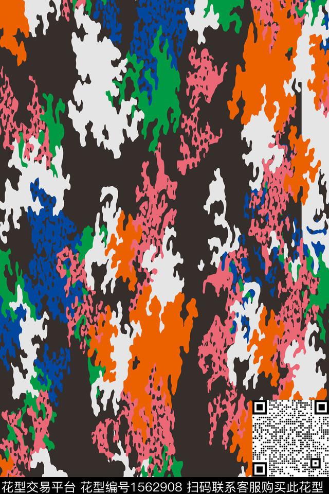 彩笔生花.jpg - 1562908 - 拼色 迷彩 抽象 - 数码印花花型 － 男装花型设计 － 瓦栏