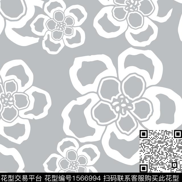 WC03211.jpg - 1566994 - 花卉 简约 大花 - 传统印花花型 － 女装花型设计 － 瓦栏
