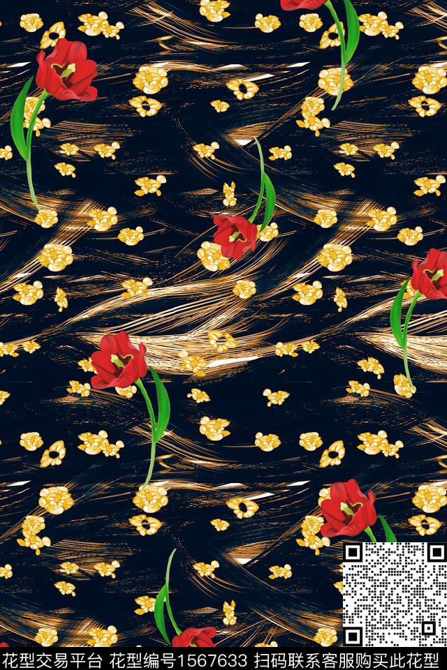 long-0057.jpg - 1567633 - 花卉 小碎花 底纹 - 数码印花花型 － 女装花型设计 － 瓦栏