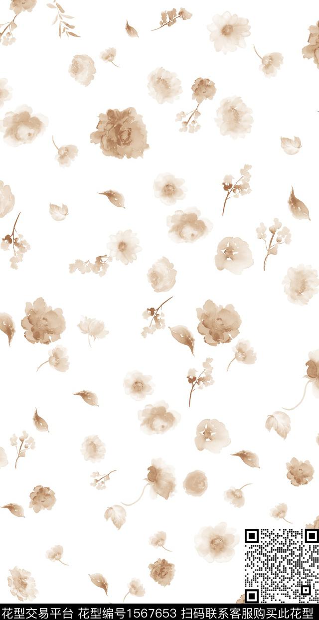 0429A(1).jpg - 1567653 - 花卉 水彩花卉 小碎花 - 数码印花花型 － 女装花型设计 － 瓦栏