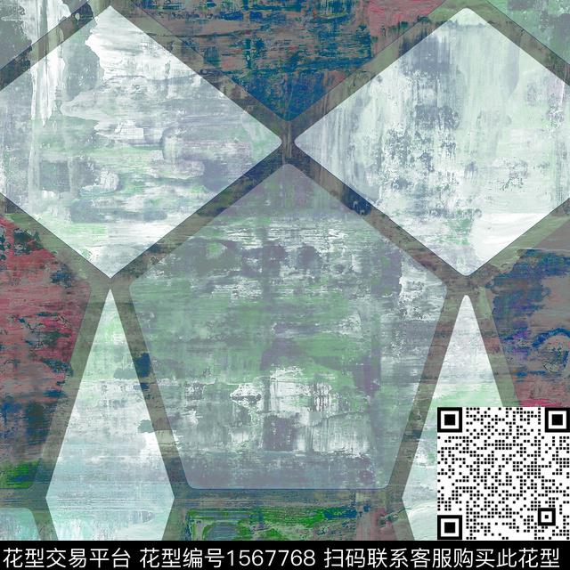 AM16V304 pattern 2.jpg - 1567768 - 肌理 抽象 几何 - 数码印花花型 － 墙纸花型设计 － 瓦栏