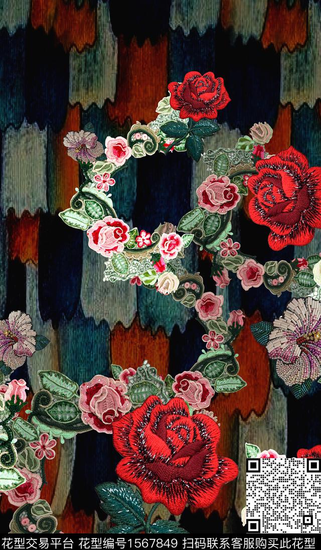 dwhx-0001.jpg - 1567849 - 花卉 定位花 牡丹 - 数码印花花型 － 女装花型设计 － 瓦栏