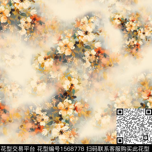C-W-51327.jpg - 1568778 - 花卉 影花 水彩花卉 - 数码印花花型 － 女装花型设计 － 瓦栏