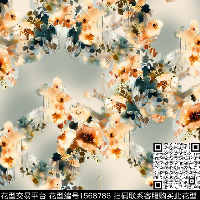 C-W-51619.jpg - 1568786 - 花卉 影花 水彩花卉 - 数码印花花型 － 女装花型设计 － 瓦栏