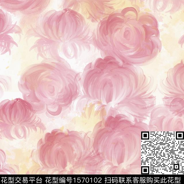 69F23A52-C7EB-45B1-9E53-66844DD20EF6.jpg - 1570102 - 风格化花卉 花卉 水彩花卉 - 数码印花花型 － 女装花型设计 － 瓦栏