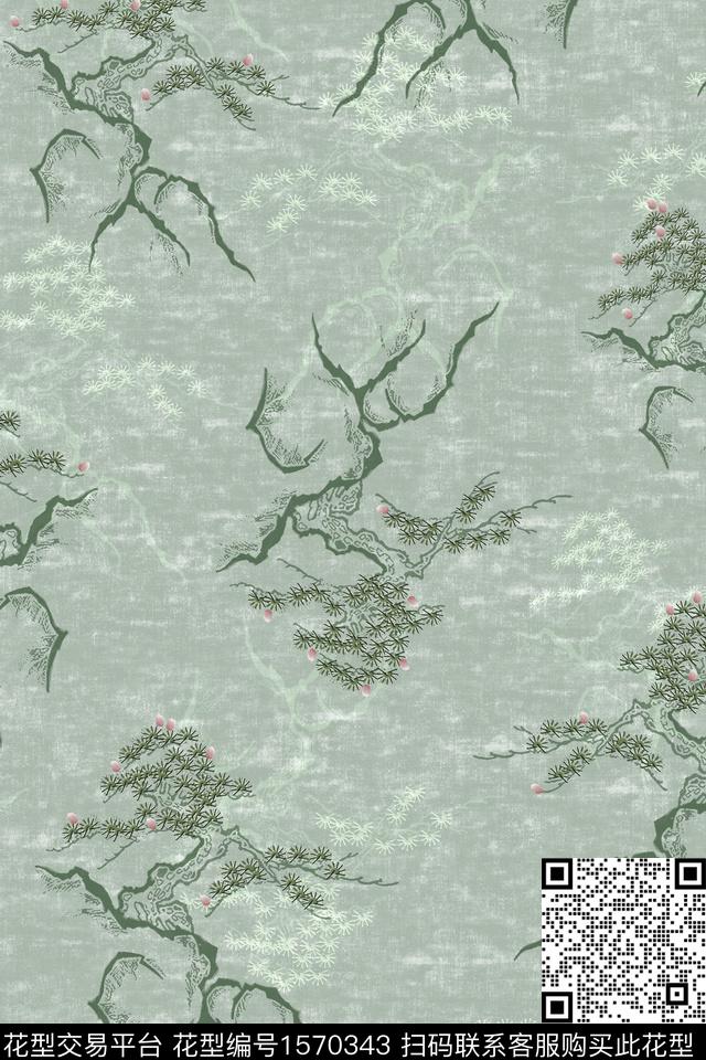 1.jpg - 1570343 - 底纹 石头 树木 - 数码印花花型 － 女装花型设计 － 瓦栏