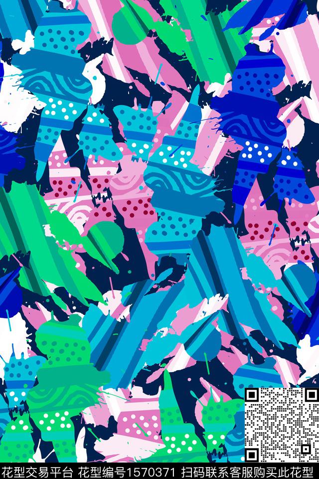 未标题-123.jpg - 1570371 - 抽象 涂鸦 迷彩 - 数码印花花型 － 男装花型设计 － 瓦栏