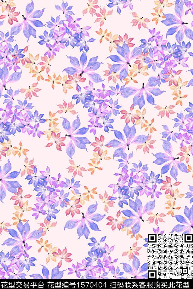 WC03229.jpg - 1570404 - 花卉 小碎花 满版散花 - 数码印花花型 － 女装花型设计 － 瓦栏