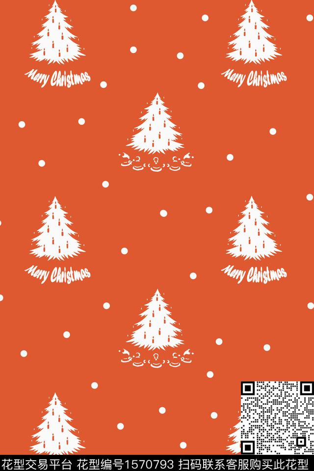 圣诞快乐.jpg - 1570793 - 字母 树 童装 - 传统印花花型 － 童装花型设计 － 瓦栏