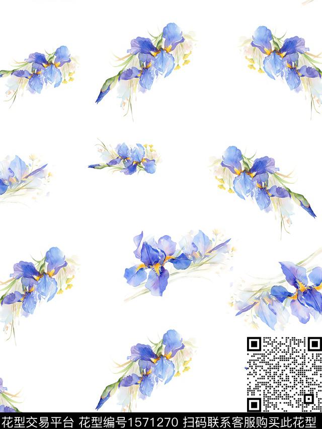 流紫幽香.jpg - 1571270 - 春夏花型 水彩花卉 花卉 - 数码印花花型 － 女装花型设计 － 瓦栏
