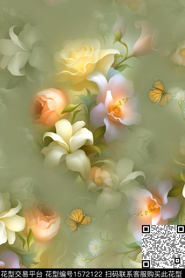 22.jpg - 1572122 - 大花 花卉 影花 - 数码印花花型 － 女装花型设计 － 瓦栏