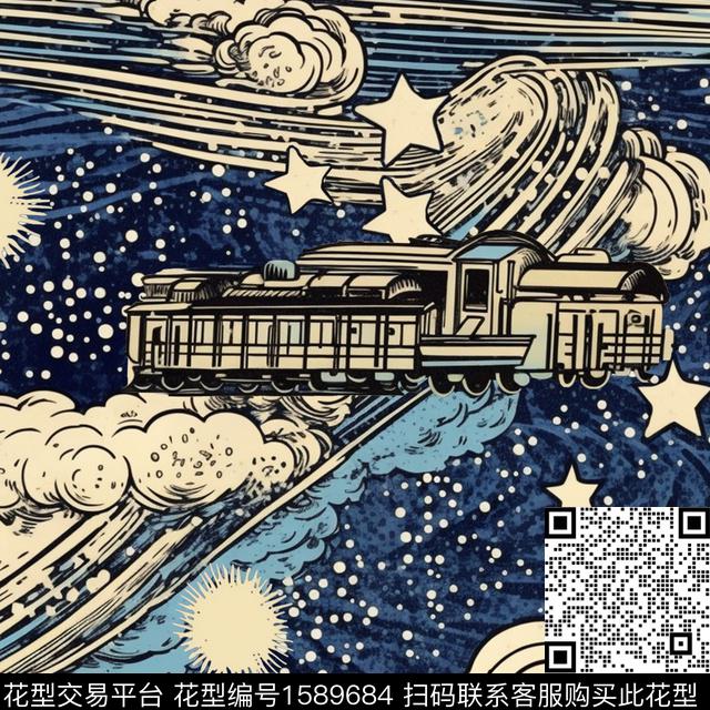 ZZ537 pat.jpg - 1589684 - 趣味 星空 火车 - 数码印花花型 － 童装花型设计 － 瓦栏