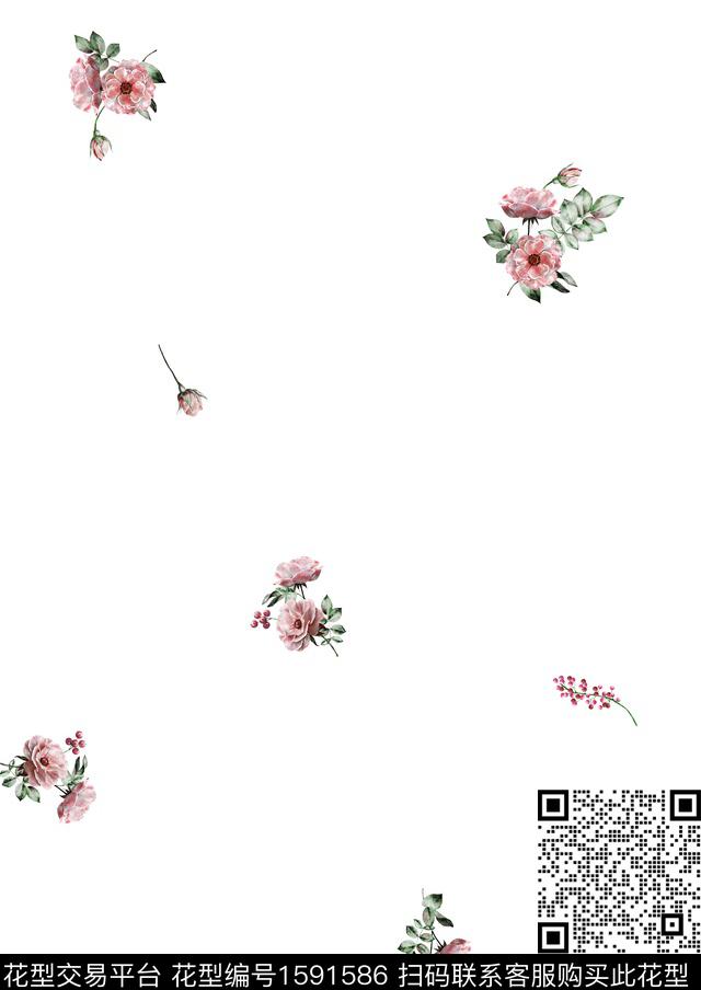 guan1311.jpg - 1591586 - 白底花 小碎花 花卉 - 数码印花花型 － 女装花型设计 － 瓦栏