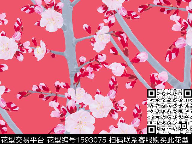 R2411019A.jpg - 1593075 - 梅花 水彩花卉 牡丹 - 数码印花花型 － 女装花型设计 － 瓦栏